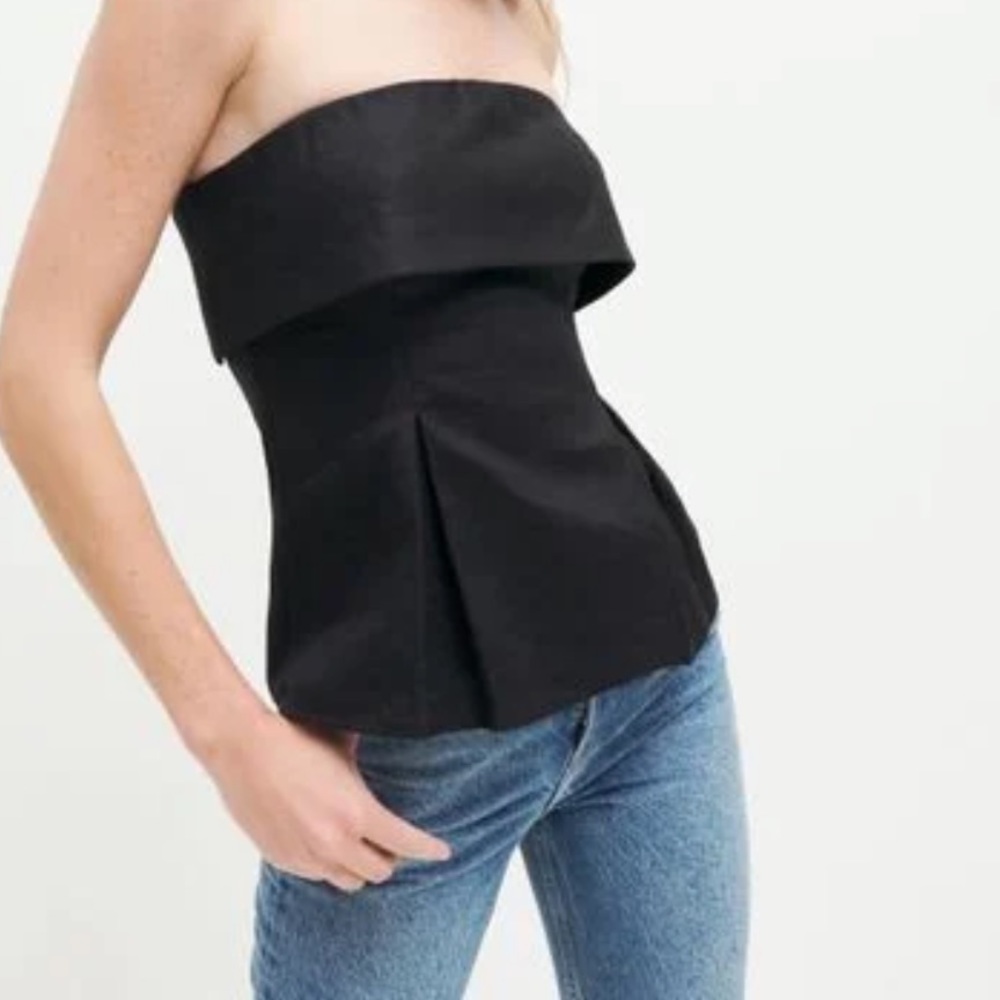 Reformation Daria Linen Strapless Top